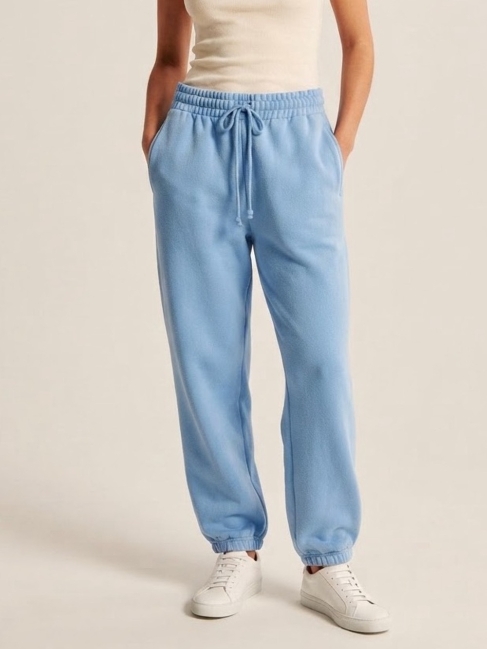 Aritzia TNA Sz 2XS Cozy Fleece Boyfriend Blue Casual Relaxed Jogger Pants